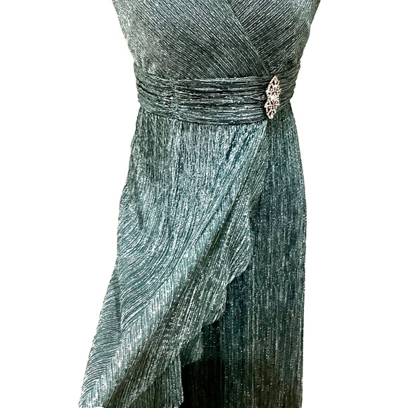R&M RIchards Formal Dress Empire Waist Halter Gown sz 6 Style 9579 Blue Prom NWT - Picture 4 of 12